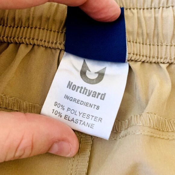 Northyard Mens Athletic Shorts Elastic Waist Drawstring Stretch Brown Size XL - Picture 8 of 10